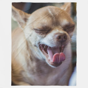 Yawning Chihuahua Fleecedecke