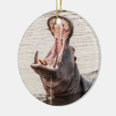 Yawning Hippo Keramik Ornament (Links)