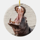 Yawning Hippo Keramik Ornament (Hinten)