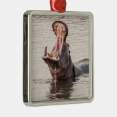 Yawning Hippo Ornament Aus Metall (Rechts)
