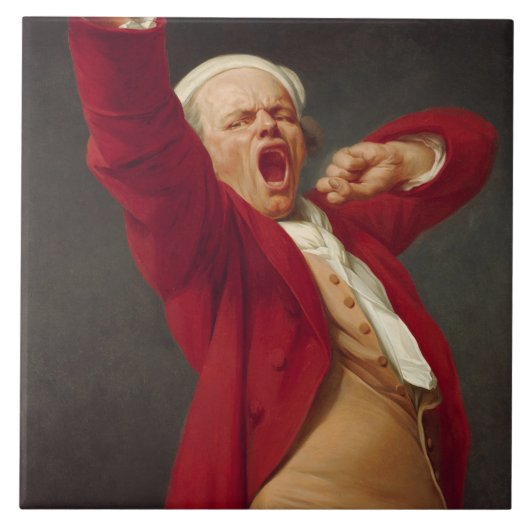 Yawning Man (Self-Portrait) (von Joseph Ducreux) Fliese (Vorderseite)