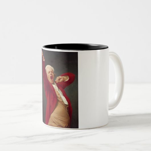 Yawning Man (Self-Portrait) (von Joseph Ducreux) Zweifarbige Tasse (VorderseiteRechts)