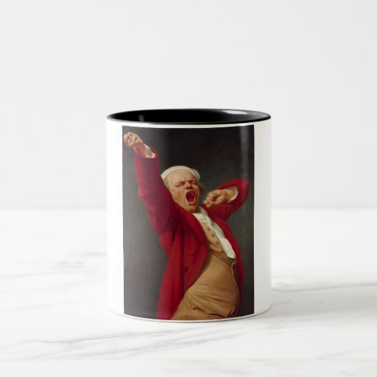 Yawning Man (Self-Portrait) (von Joseph Ducreux) Zweifarbige Tasse (Mittel)
