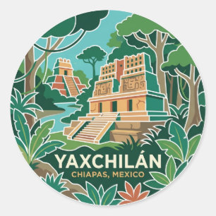 Yaxchilán Mexiko Runder Aufkleber