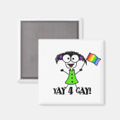 Yay 4 Gay Magnet (Vorderseite/Rückseite)