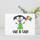 Yay 4 Gay Pride-Einladungen Einladung (Stehend Vorderseite)