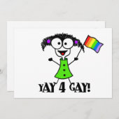 Yay 4 Gay Pride-Einladungen Einladung (Vorne/Hinten)