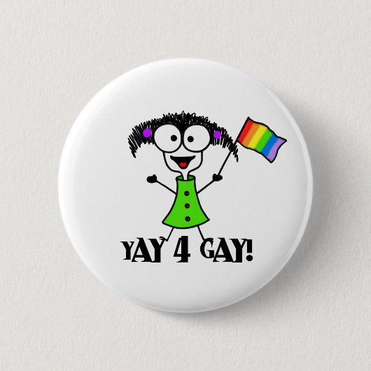 Yay 4 Homosexuell-Knopf Button (Vorderseite)