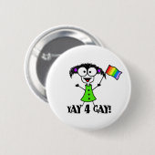 Yay 4 Homosexuell-Knopf Button (Vorne & Hinten)