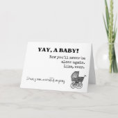 Yay a Baby nie wieder allein Karte (Vorderseite)