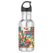 Yay Camping im Regen Edelstahlflasche (Vorderseite)