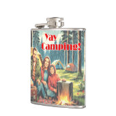 Yay Camping im Regen Flachmann (Links)