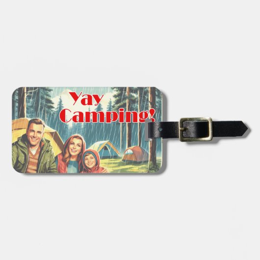Yay Camping im Regen Gepäckanhänger (Vorderseite horizontal)
