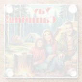 Yay Camping im Regen Glasuntersetzer (Rückseite)