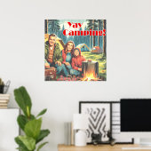 Yay Camping im Regen Poster (Heimbüro)