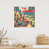 Yay Camping im Regen Poster (Küche)