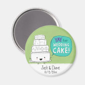 YAY für Hochzeitskuchen! Personalisierbar Magnet (Vorderseite/Rückseite)