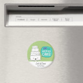YAY für Hochzeitskuchen! Personalisierbar Magnet (In Situ (Geschirrspüler))