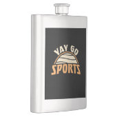 Yay Go Sports Sarcastic Funny Anti Sports Humor Flachmann (Rechts)