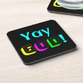 Yay God Neon Liebe Getränkeuntersetzer (Linke Seite)