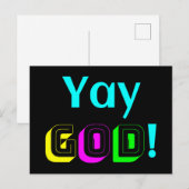 Yay God Postkarte (Vorne/Hinten)