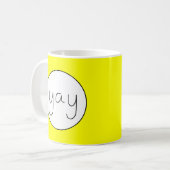 YAY Happy Up Handwriting - Anpassbare Farbe Kaffeetasse (Vorderseite Links)