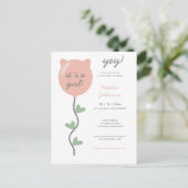 Yay It´s A Girl Boho Balloon Baby Shower Postkarte (Stehend Vorderseite)
