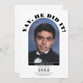 Yay Modern Abschluss Graduate Foto Ankündigung (Vorne/Hinten)