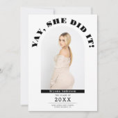 Yay Modern Abschluss Graduate Foto Ankündigung (Vorderseite)