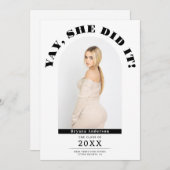 Yay Modern Abschluss Graduate Foto Ankündigung (Vorne/Hinten)