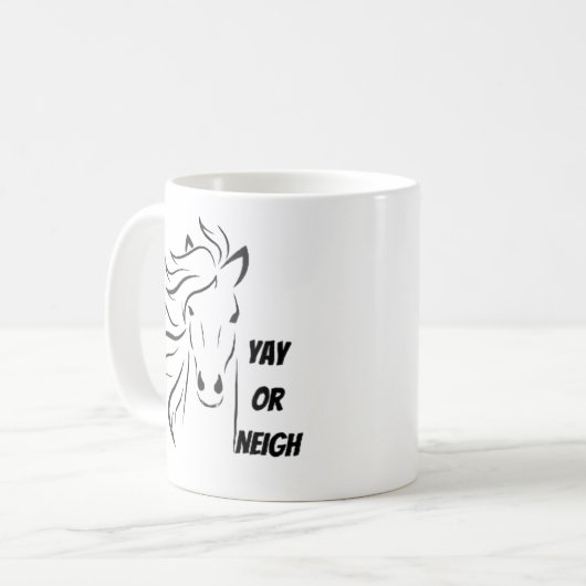 Yay oder Neigh Kaffeetasse (Vorderseite Links)