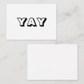 YAY, OMG, Oh mein Gott, Gott, Schwarz-weiße Karte (Vorne/Hinten)