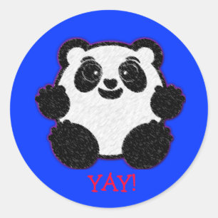 YAY! Panda-Aufkleber Runder Aufkleber