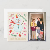 YAY sein Chrismas Foto Gruß Feiertagspostkarte (Vorne/Hinten)