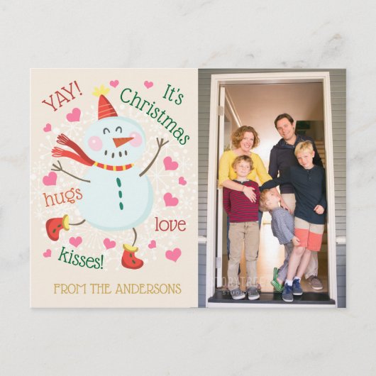 YAY sein Chrismas Foto Gruß Feiertagspostkarte (Vorderseite)