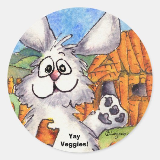 Yay Veggies! Vegetarier-Sticker Runder Aufkleber (Vorderseite)
