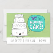 Yay zum Hochzeitskuchen! Humorisch Save the Date Magneteinladung (Vorderseite)