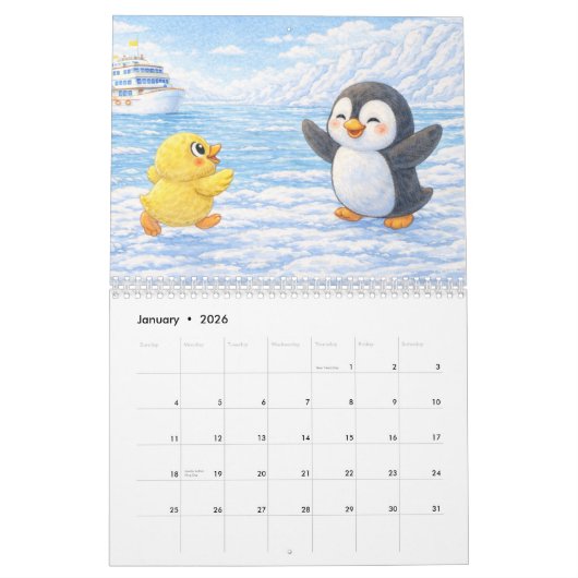Yaya and Penguin Kalender (Jan 2026)