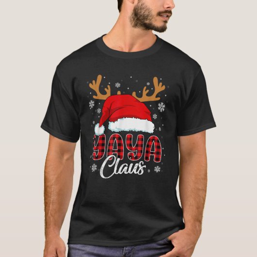 Yaya Claus Weihnachtsmannmütze Weihnachten Rotes K T-Shirt (Vorderseite)
