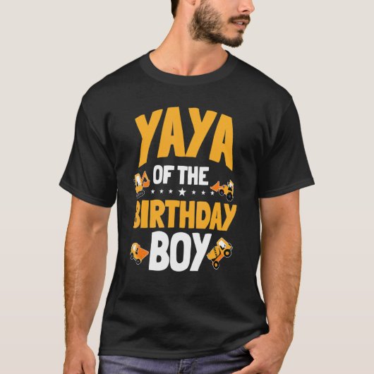Yaya der Geburtstagsjunge Bauarbeiter T-Shirt (Vorderseite)