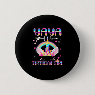Yaya der Geburtstagsmädchen Rainbow Unicorn Mütter Button
