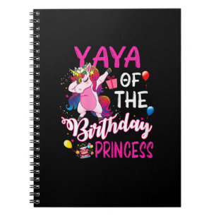 Yaya der Geburtstagsprinzessin Unicorn Girl T - Sh Notizblock