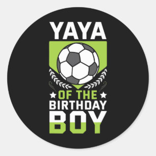 Yaya des Geburtstagsjungen Fußballspieler Bday Tea Runder Aufkleber