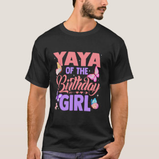 Yaya des Geburtstagsmädchens Schmetterlings-Party- T-Shirt