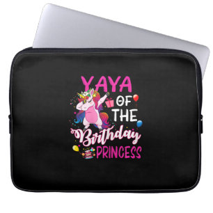 Yaya des Geburtstagsprinzessin-Einhorn-Mädchen-T-S Laptopschutzhülle