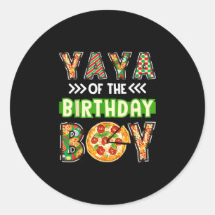 Yaya des Jungen Geburtstagsjunge Pizza-Liebhaber-P Runder Aufkleber