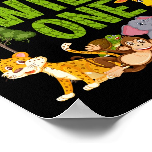 Yaya des wilden One Zoo Birthday Safari-Dschungel Poster (Ecke)