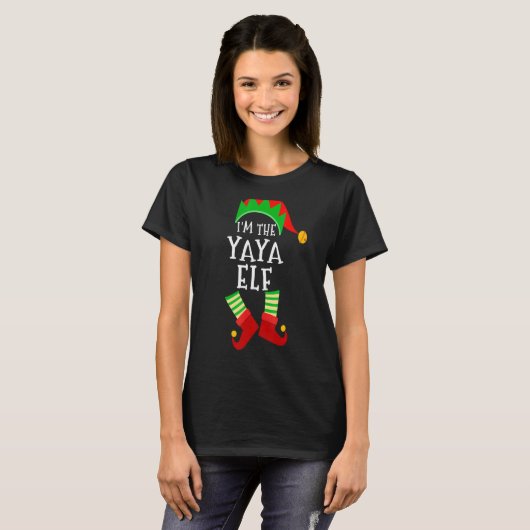 Yaya Elf Matching Family Group Weihnachtself Party T-Shirt (Vorne ganz)