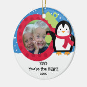 YaYa Fotopenguin-Weihnachtsverzierung Keramikornament (Links)