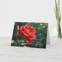 YaYa Großelterntag Rote Rose und Garten Zitat